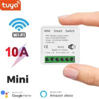 【The-Best】 FairBay Tuya สวิตช์เปิด-ปิด WIFi Mini 2ทางเบรกเกอร์ Tuya สวิตช์ควบคุมคู่เข้ากันได้กับ Alexa และ Google Home