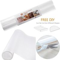 2 Rolls 450g/m² Shelf Drawer Liner EVA Non-Slip Mat Waterproof Refrigerator Pad 150x45CM (Transparent White)