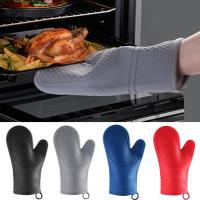 1Pc Convenient Cooking Oven Gloves Reusable Silicone Oven Mitts Thickened Kitchen Cooking Baking Microwave Gloves  Protective Potholders  Mitts   Cozi