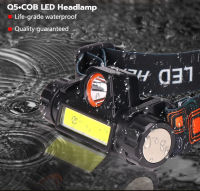 Hight Power Headlamp LED Q5+COB 1,500LM USB Rechargeable Waterproof ไฟฉายคาดหัว ชาร์จUSB กันน้ำ เเข็งเเรงทนทานทนแรงกระแทก