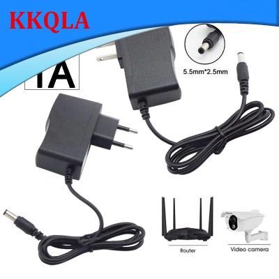 QKKQLA 5.5mmx2.5mm 5V 1A 110V 240V AC DC Power Supply Adapter Converter For LED Strip Light CCTV Charger Switch US/EU Plug