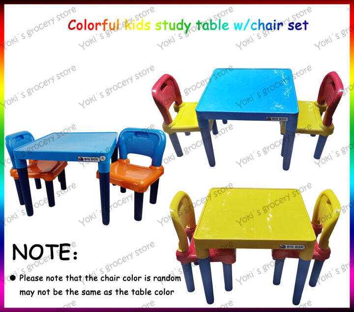 Big Box Multi Color Kids Study Table W/Chair Set Kiddie Table&Chair W