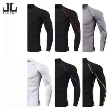 Quick Dry Men's Compression T-Shirt Breathable Football Suit Fitness Tight  Sportswear Riding Short Sleeve Shirt White S