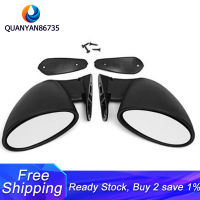 California Style Left &amp; Right Car Classic Retro Door Wing Side Mirror Rearview Vintage Matte Universal Black