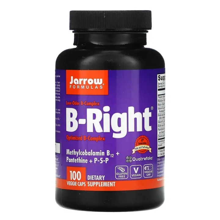 American Jarrow Formulas B-Right B Vitamins 100 Capsules Vitality Boost ...