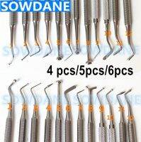 J35เซ็ต4ชิ้น/เซ็ต6ชิ้นประกอบด้วยอุปกรณ์ทำฟันตัวเติมเต็มไม้พาย Amalgam ปลายพลาสติกคู่