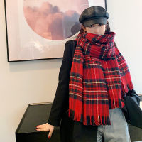 Brand  Red Plaid Winter Cashmere Scarf Women Thick Warm Shawls And Wraps Hijab Printed Pashmina Blanket Cape Bandana Hijab