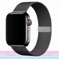 Strap For Apple watch band 44mm 40mm 45mm 41mm stainless steel Metal bracelet magnetic loop iWatch Apple watch 3 4 5 SE 6 7 Straps