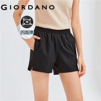 GIORDANO Women Shorts 4-Way Stretch Elastic Waist Sport Shorts Lightweight Solid Color Comfort Fashion Casual Shorts 13403226 ebn