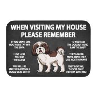 Please Remember Shih Tzu Dogs House Rules Doormat Mat Anti-Slip Bath Kitchen Living Room Entrance Rug Carpet 40x60cm