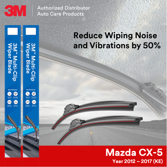 3M MultiClip (Hybrid Design) Wiper Blades for Mazda CX5 1st Gen Year 20122018 (24"+18") Lazada