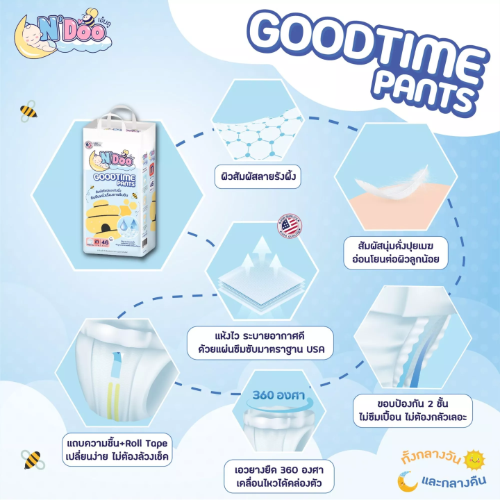 มีคูปองส่วนลด-n-doo-แพมเพิส-แพมเพิสเด็ก-รุ่น-goodtime-pants-แพมเพิส-เอ็นดู-กู๊ดไทม์แพ๊นส์-1-แพ๊ค-คุณภาพมาตรฐาน-อเมริกา