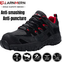 LARNMERM รองเท้าเพื่อความปลอดภัยรองเท้าสำหรับทำงานเหล็ก Toe สบายน้ำหนักเบา Breathable การก่อสร้างคลังสินค้า