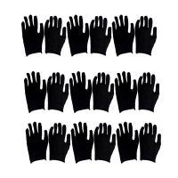 12 Pairs of Cotton Gloves Labour Protection Gloves Comfortable Working Gloves Hand Protection Gloves Black For Home Cleaning