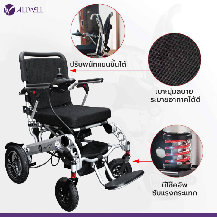 รถเข็นวีลแชร์ไฟฟ้า-allwell-รุ่น-w5521-พับเก็บได้-ควบคุมทิศทาง-360-ํ-ด้วย-joystick