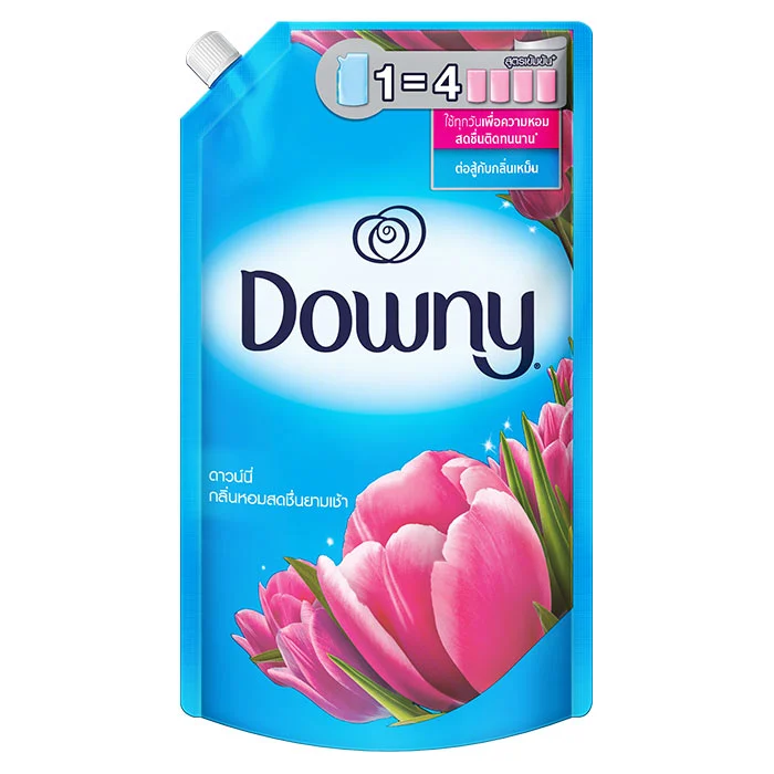 fernnybaby-1350ml-น้ำยาปรับผ้านุ่ม-ดาวน์นี่-downy-ดาวน์นี่สูตรเข้มข้นพิเศษ-สูตร-ดาวน์นี่-สีฟ้า-สดชื่นยามเช้า-1350-มล