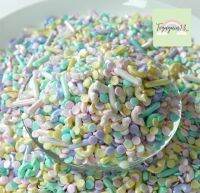 น้ำตาล Sprinkle ตกแต่งหน้าเค้ก น้ำตาลตกแต่งขนม สีพาสเทล ลายน่ารักมาก 30/50 กรัม