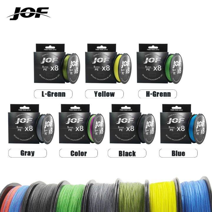 jof-x8ยาว150ม-300ม-500ม-546yds-สายเบ็ดแบบถัก8สาน15-100lb-สำหรับการตกปลาทะเลเส้นมัลติฟิลา-pe-เรียบ