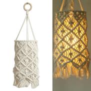 Baoblaze Woven Macrame Lamp Shade Boho for Ceiling Light Room Bohemian