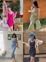 Haze Hezhi Hot Girl Tight Slim Suspender Hip Dress Sunscreen Shirt Set Two-piece Summer