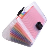 ☏ Rainbow Organ Bag Folder File Clip Plastic Rope Bundle Office A6 Mini Bill Pack 13 Grid Storage Clip