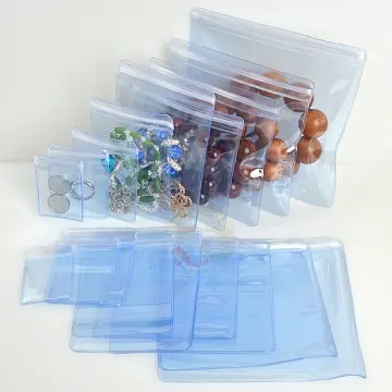 50pcs Transparent Small Ziplock Plastic Bags Jewelry Gift Reclosable  Storage Bag Packaging Clear PVC Self Sealing Pouches