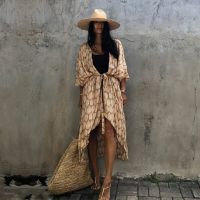 ชุดบิกินี่สตรีปกคลุมชายหาดสำหรับใส่ในชุดว่ายน้ำไพรอาเสื้อคลุมชายหาด Kaftan N1225ชายหาดผ้าโสร่ง