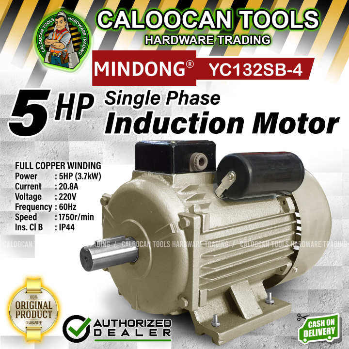 MINDONG Single Phase Induction/Electric Motor Full Copper Winding (1HP