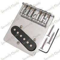 WK-Chrome Vintage L Shape 6 Saddle  Bridge with Pickup for TL Electric Guitar Replacement