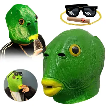 Green Fish Mask Animal, Fish Head Masks for Adults, Algeria