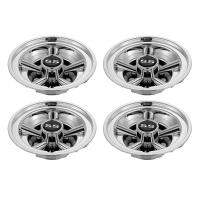 4Pcs Golf Cart Ss Hub Cover Kit for Ezgo Club Car Yamaha Hub Caps 8-Inch Chrome Silver Plated Hubcaps