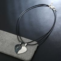 Luxury Titanium Steel Necklace Heart Sweater Necklace Men Women Hip hop Couple Pendant Fashion Sweater Chain For Lover Jewelry