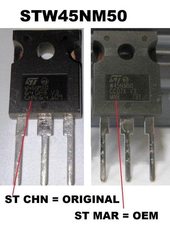 Lot De 10 Transistors MOSFET N-CH STW45NM50 - 500V 45A, Boîtier TO-247 - Pour Amplificateurs Audio, Alimentations, Contrôle De Moteur