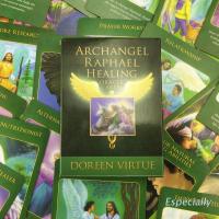 Archangel Raphael Healing Oracle การ์ดเวอร์ชันภาษาอังกฤษ 44 การ์ด Tarot Divination Fate เกมกระดาน