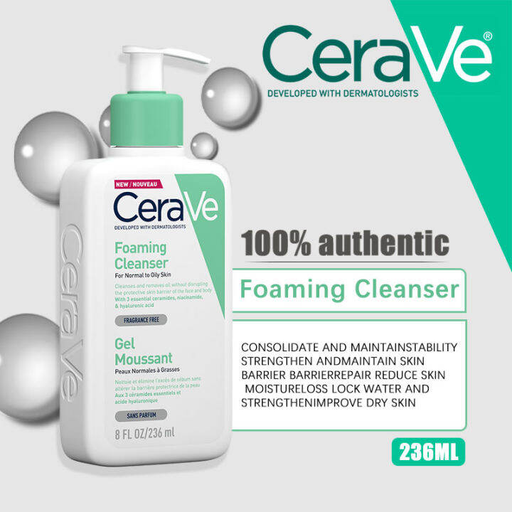 Cerave Facial Foaming Cleanser Moisturizing Deep Cleaning Gently 