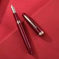 Hongdian 1841 Fountain ปากกาสีแดง Iridium เรซิ่นหมึกปากกา Eff Nibs Office ธุรกิจของขวัญปากกาสำหรับเขียนโรงเรียนเครื่องเขียน