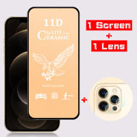 2-In-1 Soft Ceramic Matte Full Tempered Glass + Camera Lens Glass for IPhone 12 11 Pro X XR XS Max IPhone 8 7 6 6s Plus SE 2020 12 Mini Screen Protector Film