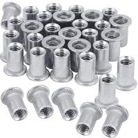 10 Pcs M3 M4 M5 M6 M8 M10 M12 Aluminum Rivet Nut Flat Head Thread Insert Rivet Nut Set Nut Nails  Screws Fasteners