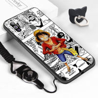 เคสโทรศัพท์สำหรับ Samsung Galaxy A20 A21s Samsung A20S ลายการ์ตูนสีดำและสีขาวดีไซน์ลูฟี่เคสมือถือกันกระแทกเคสโทรศัพท์ป้องกัน TPU ซิลิโคนนิ่ม