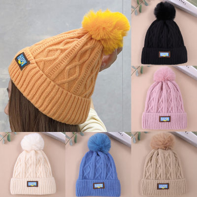 หมวกถักใบเล็กสำหรับผู้หญิงหมวกขนสัตว์แบบอบอุ่น Topi Dingin แฟชั่นสไตล์เกาหลีลายหน้าเรียบง่ายสำหรับฤดูหนาว2023
