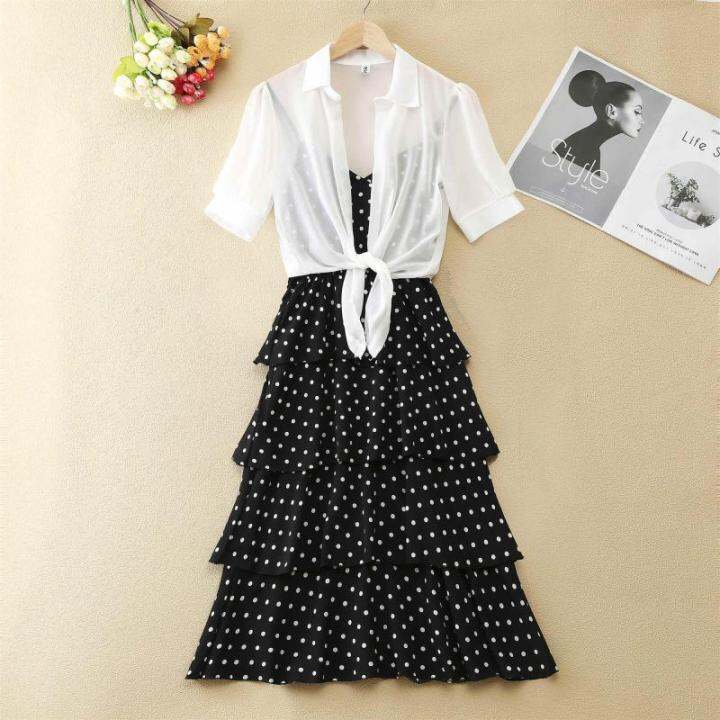 4-layer-cake-dress-women-dot-harajuku-summer-clothes-new-wave-point-bare-back-ladies-long-dresses-black-beach-suspender-suits