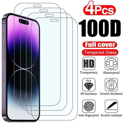 4PCS Tempered Glass for iPhone 13 12 11 Pro Max Mini Screen Protector for iPhone 14 Pro Max 7 8 Plus SE 2022 X XR XS Max Glass