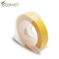 Ecowell 3D เทปลายนูนสีเหลืองสำหรับ Dymo PVC เครื่องพิมพ์ริบบิ้นสำหรับ Dymo 1610 Motex E-101 E-202 1880 12965 1610ป้ายผู้ผลิต