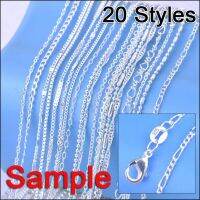 【CC】 Big Sale Sample 20Pcs 20 Styles 18 quot; 925 Sterling Necklace Set Chains Lobster Clasps