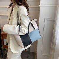 【Hot Sale】 Fashion splicing candy womens bag 2023 new foreign style soft surface casual shoulder simple hand carry