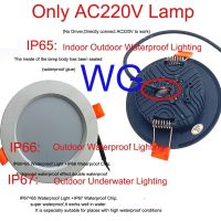 IP65 Indoor Kitchen Waterproof LED Downlight Dimmable AC 220V 7w 9W 12W 15W 18W Black White Bathroom Spot Light Ceiling Lamp