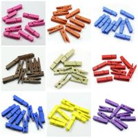 20PCS Wholesale Very Small Mine Size 35mm Mini Natural Wooden Clips For Photo Clips Clothespin Craft Decoration Clips Pegs Clips Pins Tacks