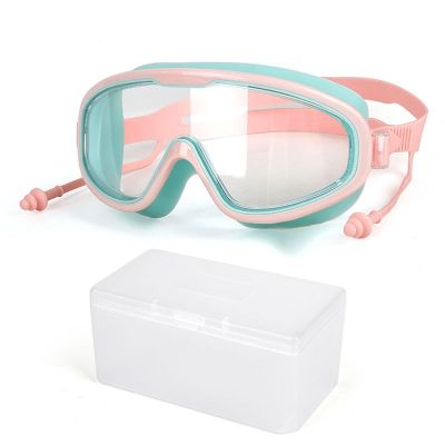 Professional Swimming Goggles for Children Swim Glasses Earplugs Adjustable Waterproof Anti Fog UV Protection Kids Swim Eyewear