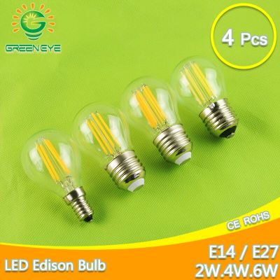 【Worth-Buy】 4ชิ้น/ล็อตหลอดไฟ Led E27 E14 2W 4W 6W G45 Cob Led 220V E27ลูกบอลแก้วหลอดไฟโคมไฟเอดิสัน Led ไส้หลอด Led อบอุ่นสีขาว