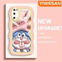 YIWESAN เคสปลอกสำหรับ Samsung Galaxy S20 FE Plus S20อัลตร้า Note 10 Plus Note 20อัลตร้าเคสลายการ์ตูนดาวโดเรมอนสีชมพูกันกระแทกแบบใสนิ่มเคสมือถือโปร่งใสลายกล้องถ่ายรูปสุดสร้างสรรค์เคสป้องกันซิลิกาเจล